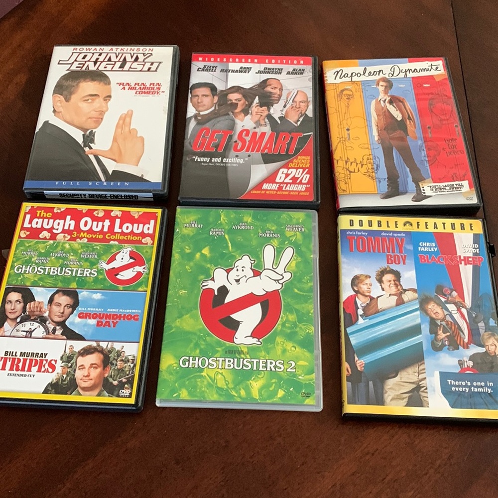 Lot of 6 Comedy DVDs 9 Movies Carell Spade Farley Murray Aykroyd